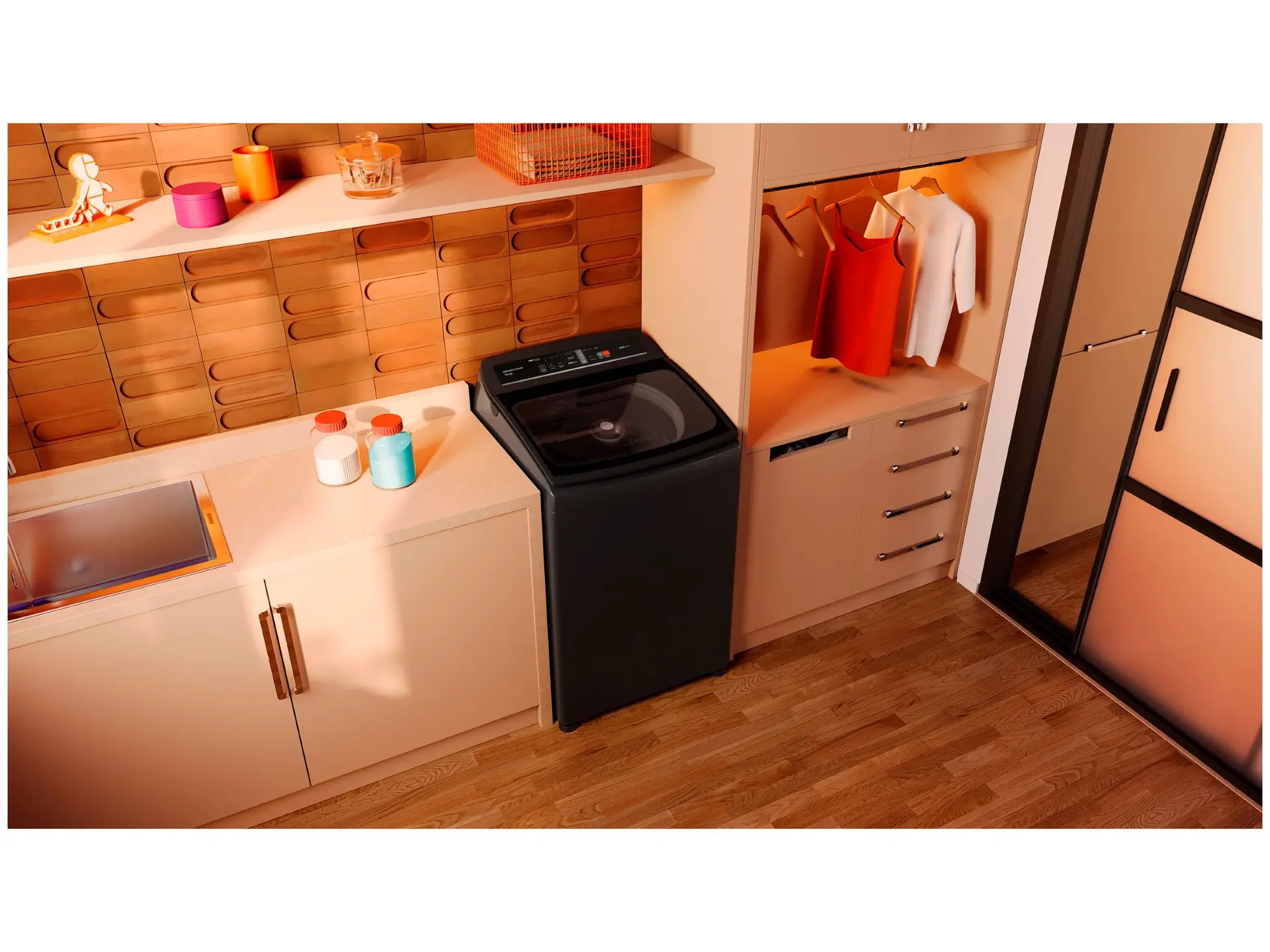 Lavadora de Roupas Brastemp 15kg Cesto Inox 4 Programas de Lavagem Cinza BWT15A9 110/220V - Imagem 6