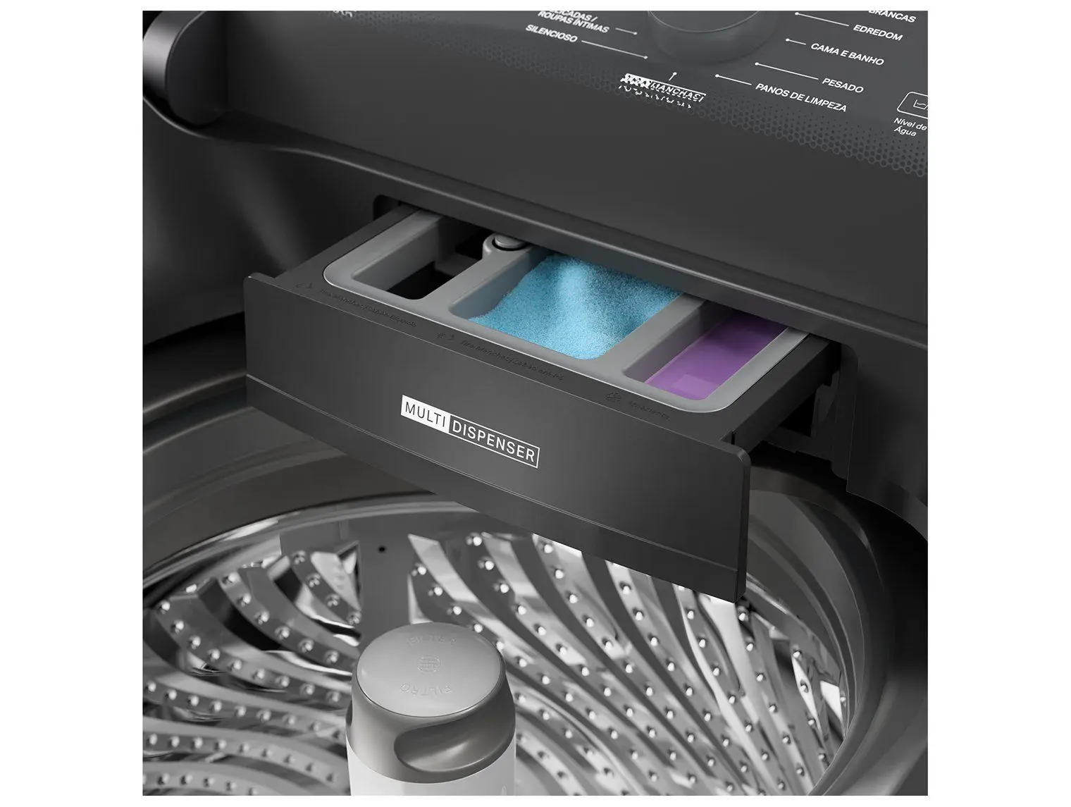 Lavadora de Roupas Brastemp 14kg Cesto Inox 12 Programas de Lavagem Cinza Platinum BWJ14A9 110/220V - Imagem 5