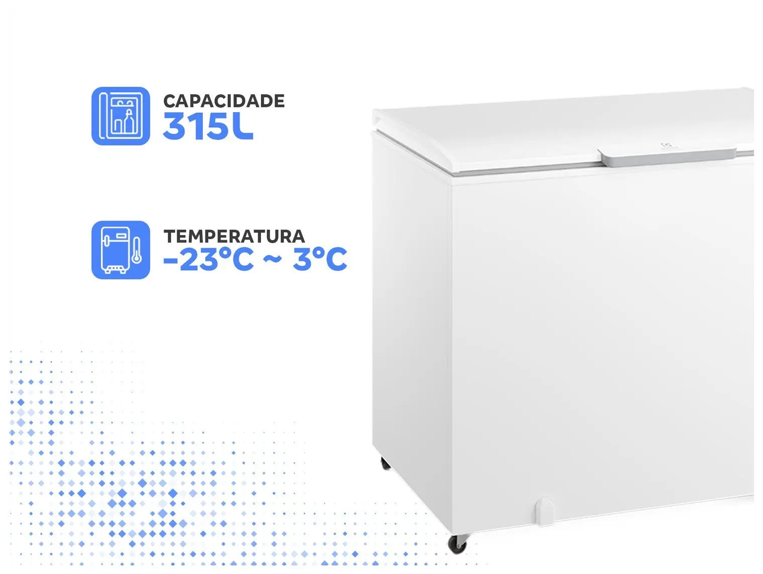 Freezer Horizontal Electrolux 315L 1 Porta Inverter HI330T 110/220V - Imagem 2