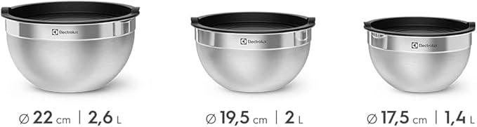 Conjunto de Bowls Tigelas de Inox com Tampa Plástica Electrolux - Imagem 2