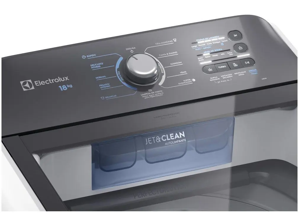 Lavadora de Roupas Electrolux 18kg Cesto Inox 11 Programas de Lavagem Branco Efficient LEE18 110/220V - Imagem 4