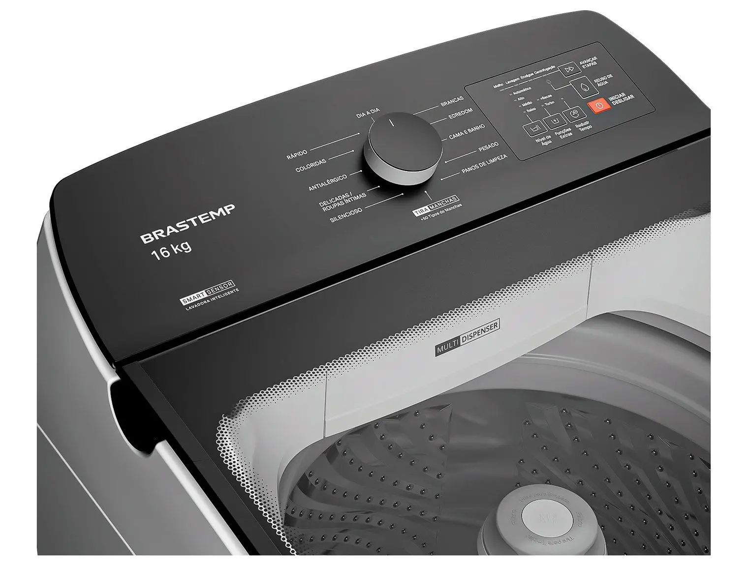 Lavadora de Roupas Brastemp 16kg Cesto Inox 12 programas Branco BWF16AB 110/220V - Imagem 2