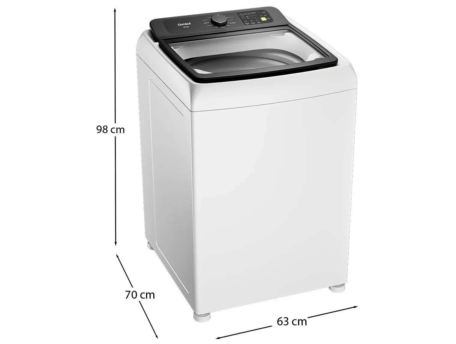 Lavadora de Roupas Consul 16kg Cesto Inox 12 programas Branco CWN16AB 110/220V - Imagem 7