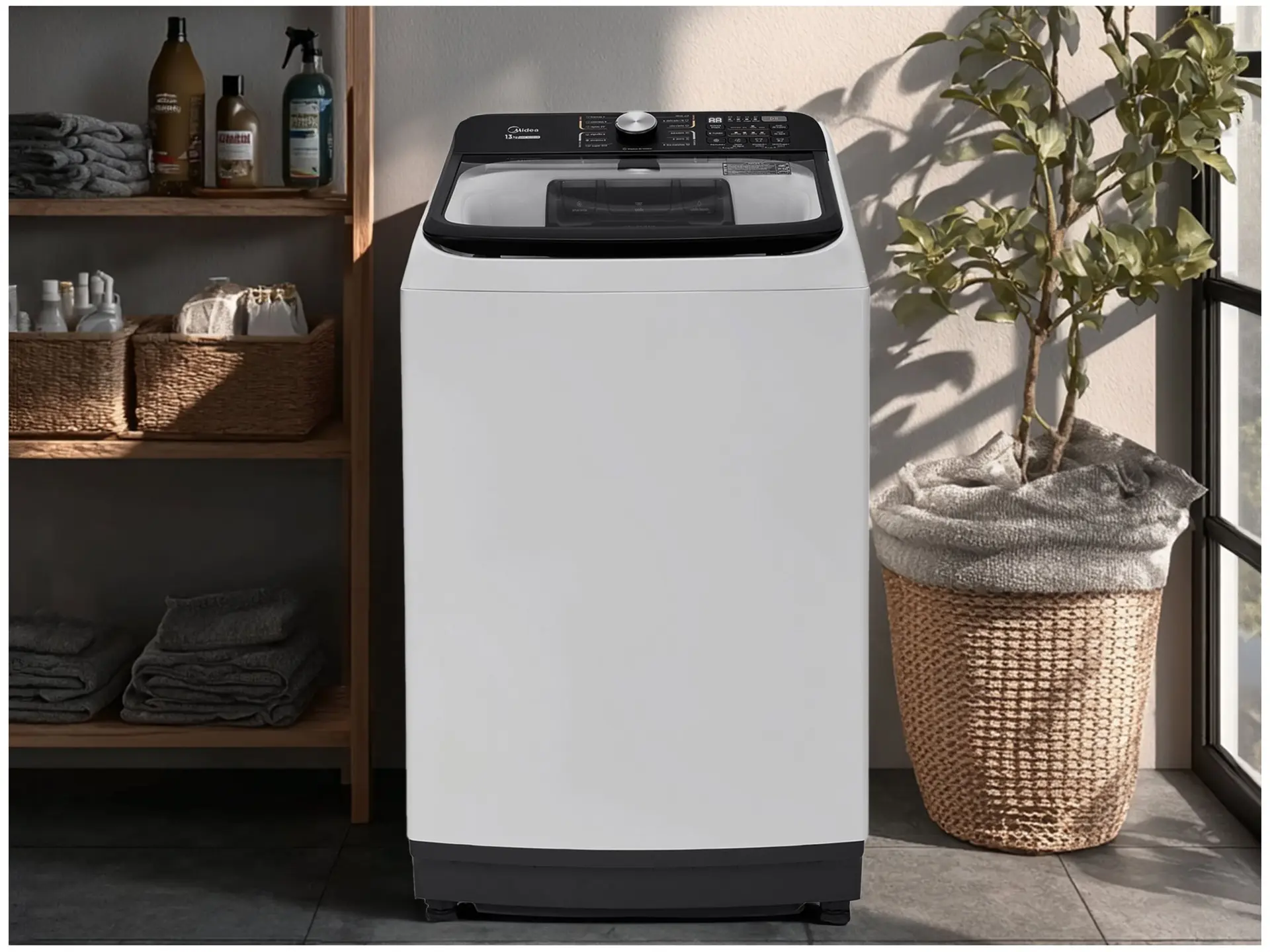 Máquina de Lavar Roupas Midea 15kg Branca Automática Lava Edredom Wave Agitador 110/220V - Imagem 6