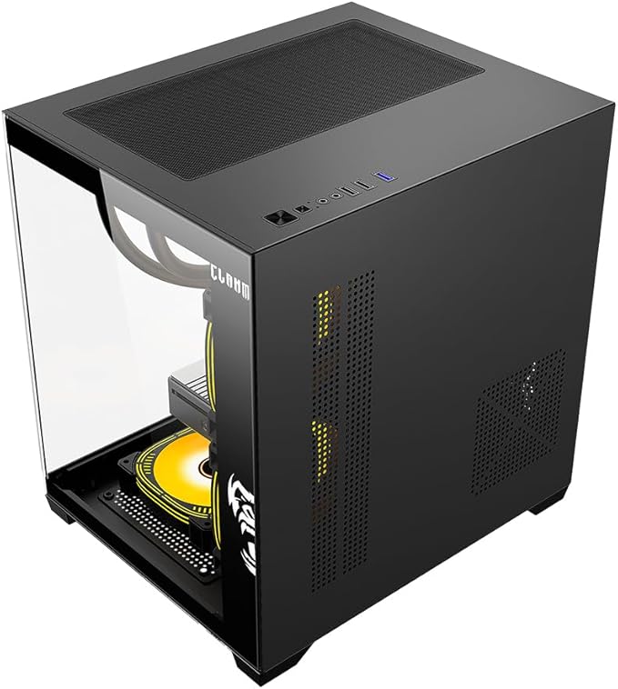 Gabinete Gamer Aquário Lateral Vidro Espaçoso Grande Preto - Imagem 4