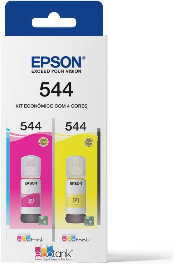 EPSON, Kit de garrafas de tintas originais Epson , Magenta, Amarelo, Ciano, Compacto, T544520-BR - Imagem 2