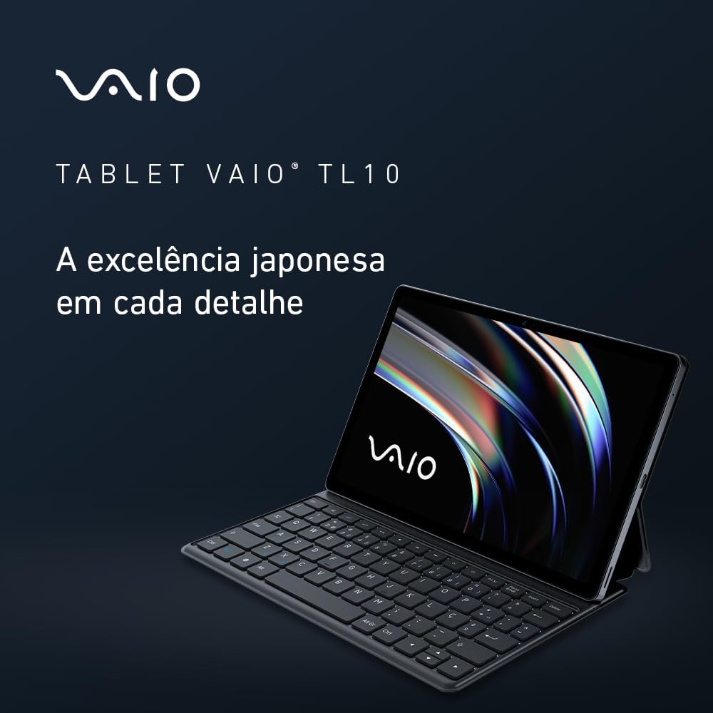 Tablet VAIO TL10 8GB 128GB Octa-Core, Tela 10.4” 2K, 4G WiFi, Câmera 8MP + Selfie 5MP, 7000mAh, Android 13, com Teclado de Conexão Inteligente – Preto - Imagem 4