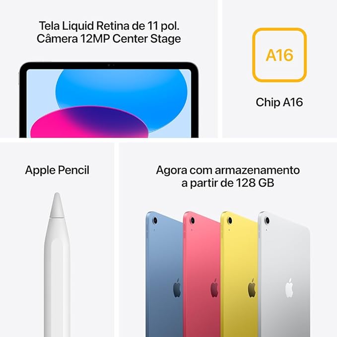 Apple 2025 iPad (Wi-Fi, 128 GB) - Prateado (A16) - Imagem 2
