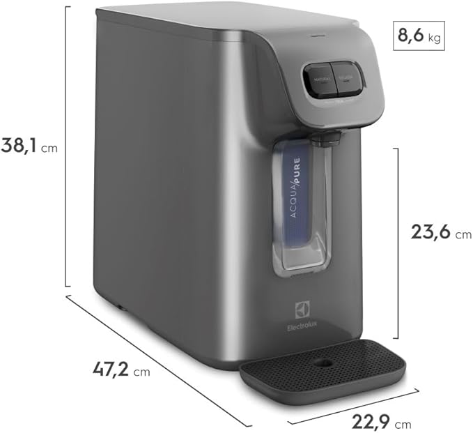 Purificador Electrolux Experience Água Gelada, Fria ou Natural com Compressor Grafite (PC01X) 127V - Imagem 2