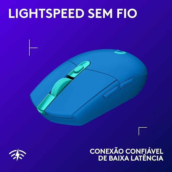 Mouse Gamer Sem Fio Logitech G305 LIGHTSPEED com 6 Botões Programáveis e Até 12.000 DPI - Azul - Imagem 3
