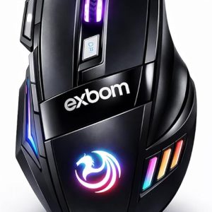 Mouse Gamer Anúbis 7 Botões 3200 DPI Ajustável LED RGB Alta Precisão e Velocidade Jogos Trabalho Estudos Cabo Reforçado Super Rápido Ergonômico Antideslizante Clique Duplo Premium - Preto