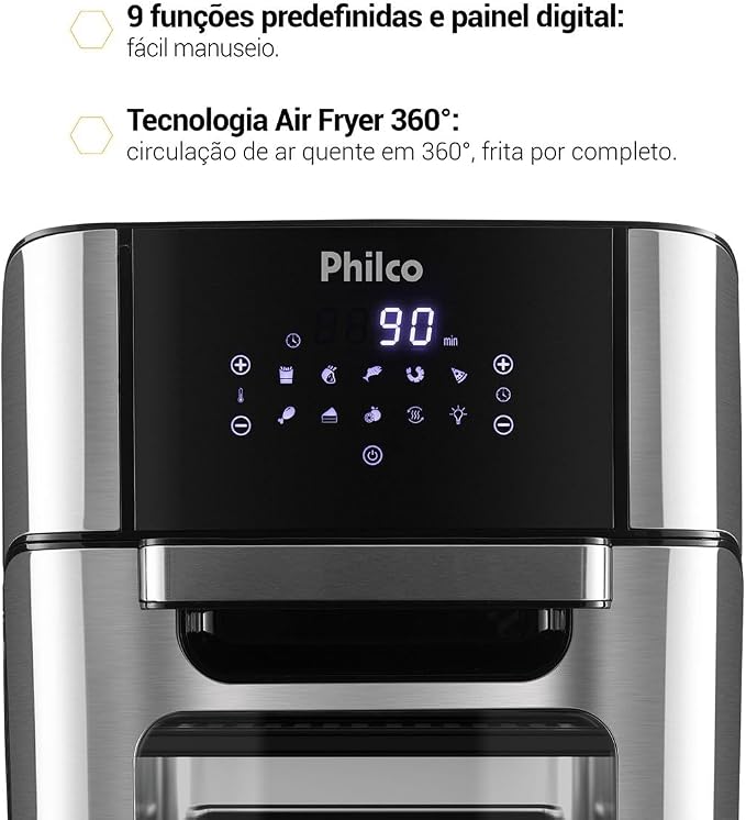 Fritadeira Philco Air Fryer Oven 12L PFR2200P - 127V - Imagem 3