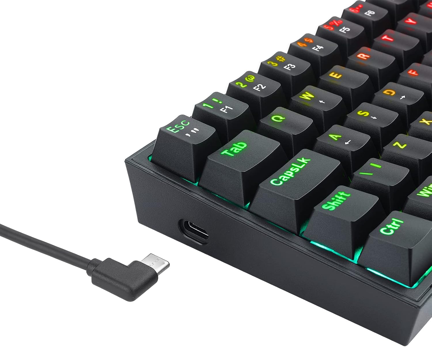 Redragon TECLADO MECANICO GAMER FIZZ RGB PRETO SWITCH AZUL - Imagem 4