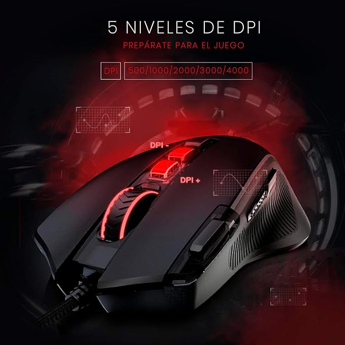 Mouse Gamer Redragon Predator RGB M612-RGB, Preto - Imagem 3