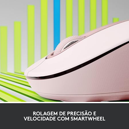 Mouse Sem Fio Logitech Signature M650 com Design de Tamanho Compacto, Clique Silencioso, Botões Laterais Personalizáveis, Conexão USB e Bluetooth - Rose - Imagem 2