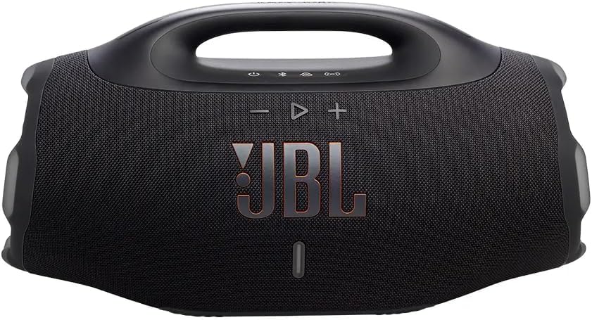 JBL, Caixa de Som, Boombox 4, Bluetooth, Som Pro, AI Sound Boost, Graves Personalizáveis, Bateria de até 34H, IP68, Áudio Lossless Preta
