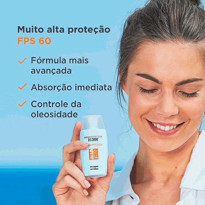 ISDIN Protetor Solar Facial Fusion Water 5 Stars Sem Cor FPS 60-50ml - Imagem 2
