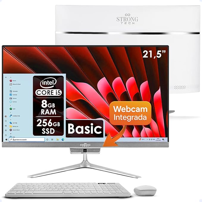 PC All In One Basic AM 21,5" Intel i5 8GB RAM 256GB SSD Full HD Bluetooth com Teclado e Mouse sem Fio L2F