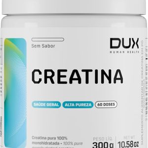 Creatina Monohidratada Sem Sabor - Pote 300g - Suplementação Treino Academia, Ganho Muscular Hipertrofia, Força Energia Resistência, Suplementos Naturais - DUX HUMAN HEALTH