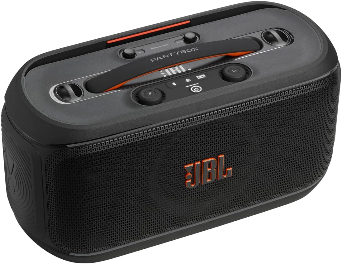 JBL PartyBox On-the-Go 2 - Altifalante portátil Bluetooth para festas com microfone sem fio, espetáculo de luz dinâmica, 15 horas de reprodução, classificação IPX4 à prova de salpicos, som - Imagem 3