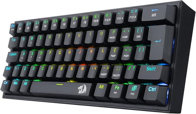 Redragon TECLADO MECANICO GAMER FIZZ RGB PRETO SWITCH AZUL - Imagem 2
