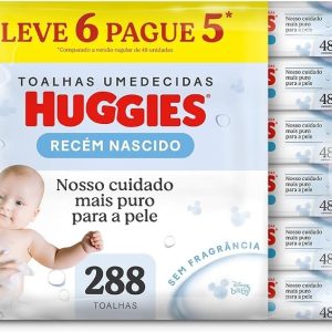 Lenços Umedecidos Huggies Recém-Nascido Sem Fragrância 6x48U