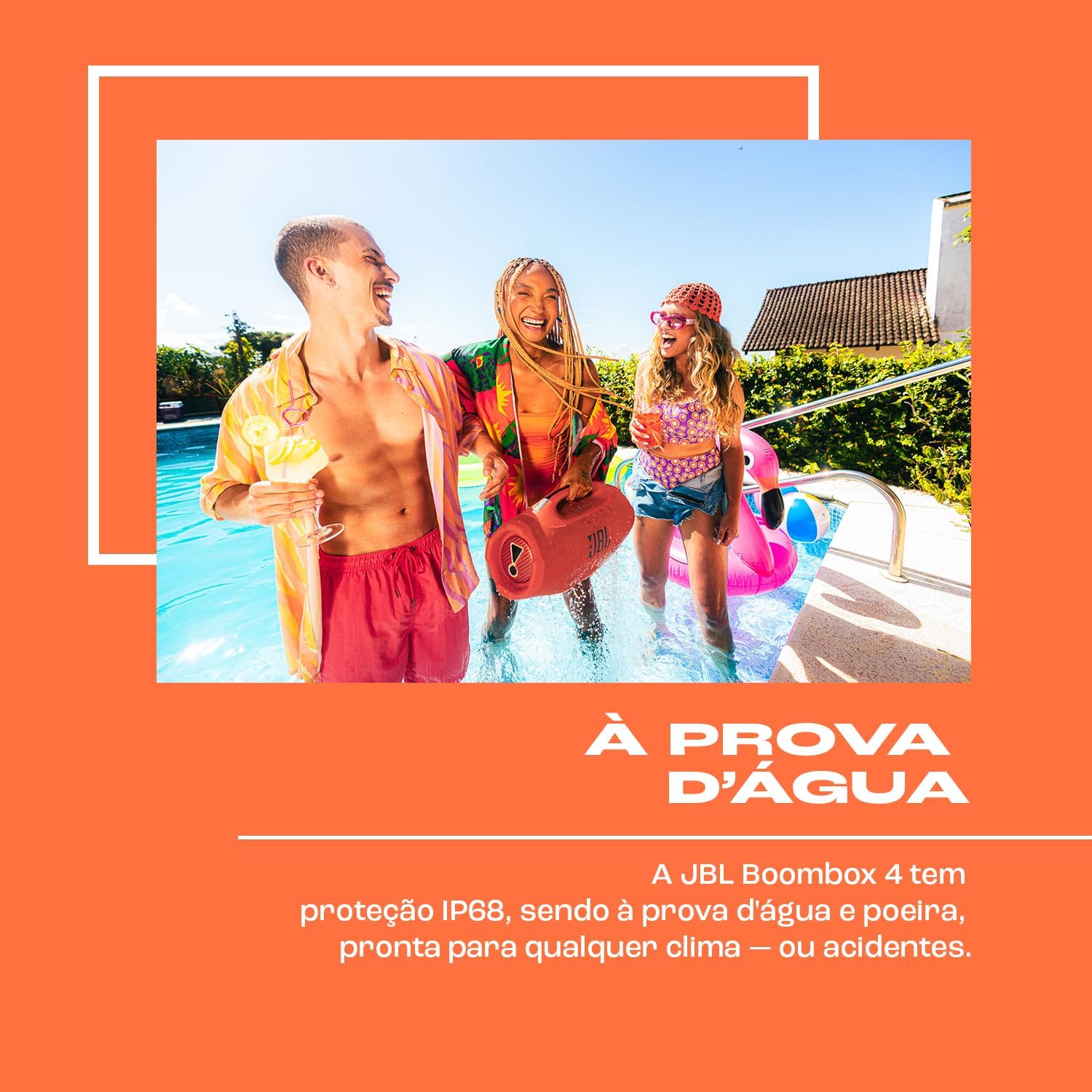 JBL, Caixa de Som, Boombox 4, Bluetooth, Som JBL Pro, AI Sound Boost, Graves Personalizáveis, Bateria de até 34h, IP68, Áudio Lossless – Laranja - Imagem 6
