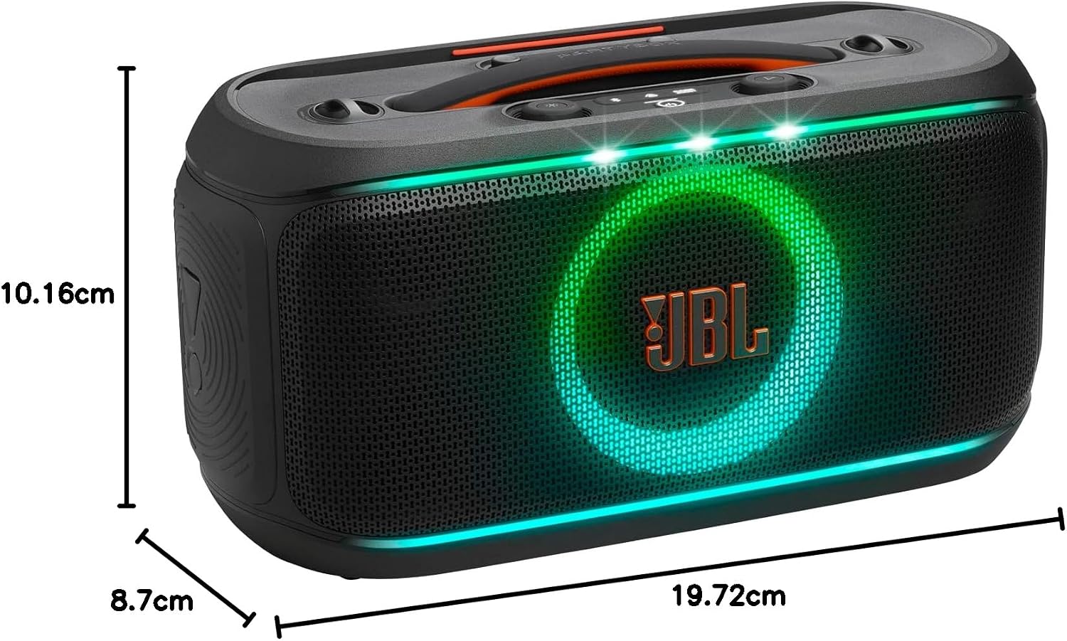 JBL PartyBox On-the-Go 2 - Altifalante portátil Bluetooth para festas com microfone sem fio, espetáculo de luz dinâmica, 15 horas de reprodução, classificação IPX4 à prova de salpicos, som - Imagem 5