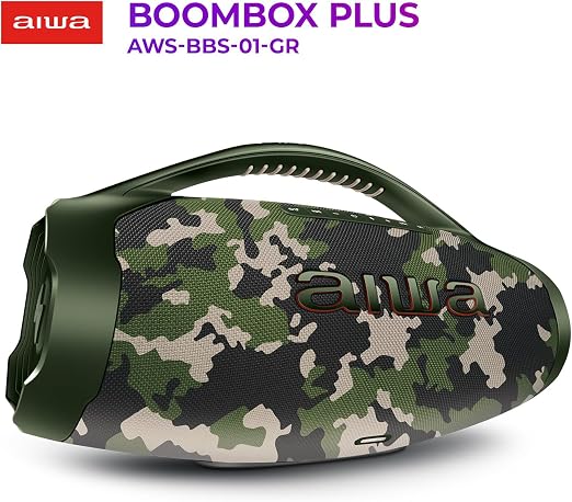 Caixa de Som Boombox Plus AIWA BBS-01-GR 200W BT 30H IP66 USB Verde BOOMBOX AWS-BBS-01-GR BIVOLT - Imagem 2