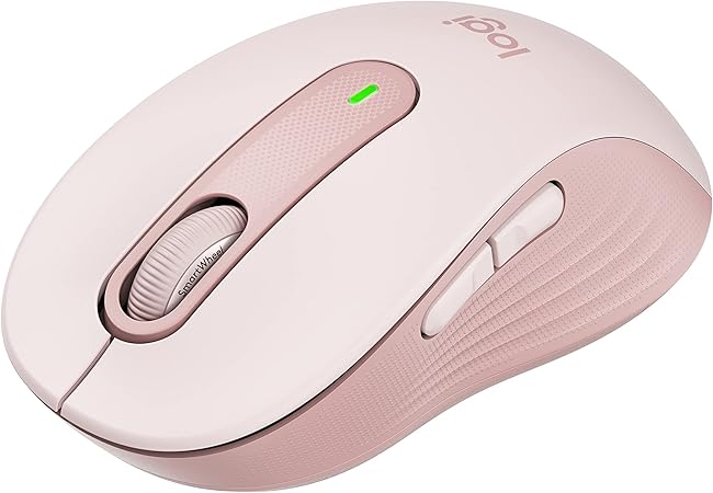 Mouse Sem Fio Logitech Signature M650 com Design de Tamanho Compacto, Clique Silencioso, Botões Laterais Personalizáveis, Conexão USB e Bluetooth - Rose