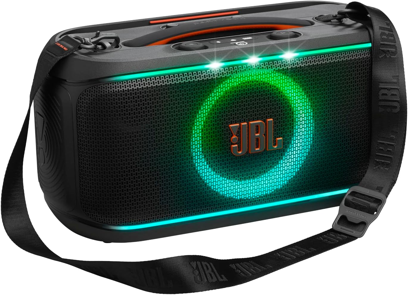 JBL PartyBox On-the-Go 2 - Altifalante portátil Bluetooth para festas com microfone sem fio, espetáculo de luz dinâmica, 15 horas de reprodução, classificação IPX4 à prova de salpicos, som - Imagem 6