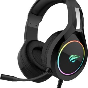 Havit Headphone Fone de Ouvido H2232d, Gamer, Iluminação RGB, com Microfone, Falante de 50mm, Conector 3.5mm, HAVIT, HV-H2232d, Cabo USB para Iluminação