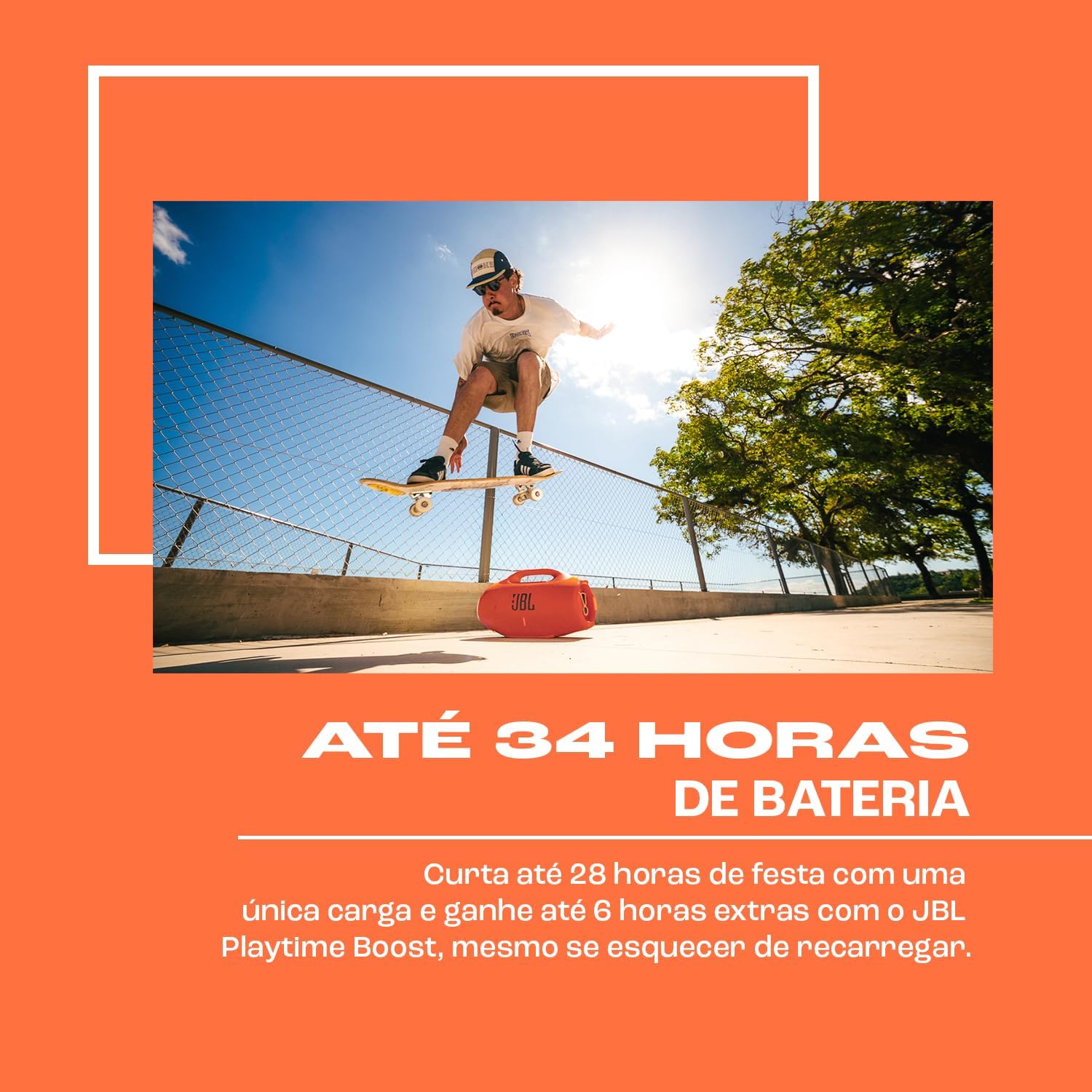 JBL, Caixa de Som, Boombox 4, Bluetooth, Som JBL Pro, AI Sound Boost, Graves Personalizáveis, Bateria de até 34h, IP68, Áudio Lossless – Laranja - Imagem 5