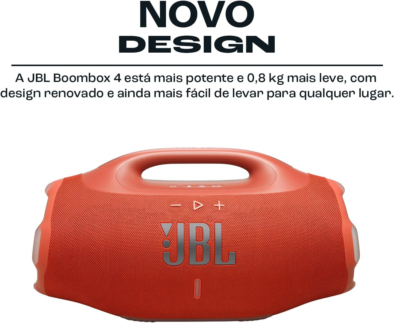 JBL, Caixa de Som, Boombox 4, Bluetooth, Som JBL Pro, AI Sound Boost, Graves Personalizáveis, Bateria de até 34h, IP68, Áudio Lossless – Laranja - Imagem 4