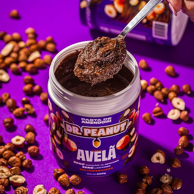 Dr. Peanut Pasta de Amendoim Avelã 600G - Com Whey Protein - Imagem 4