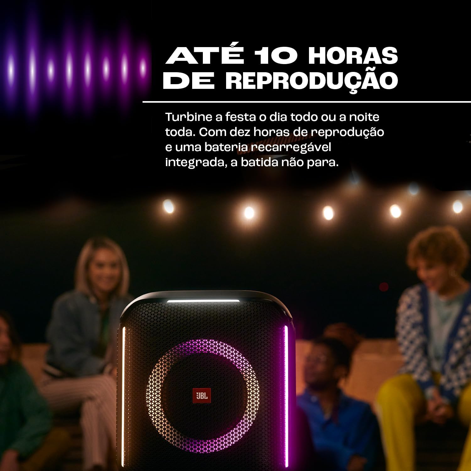JBL, Caixa de Som, PartyBox Encore, Com Microfones, Bluetooth, Show de Luzes, À Prova de Respingos - 100W RMS - Imagem 5