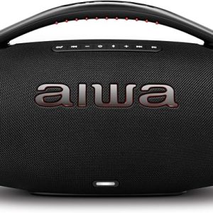 Caixa de Som Boombox Plus AIWA BBS-01-B 200W Bluetooth 5.3-200W RMS - 30 Horas de Bateria - Resistente à Poeira e Água - Preto