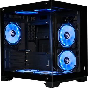 Gabinete Gamer Rise Mode Galaxy Glass M Mini, M-ATX, Lateral e Frontal em Vidro Temperado, Sem FANs, Preto - RM-GA-GGMN-FB