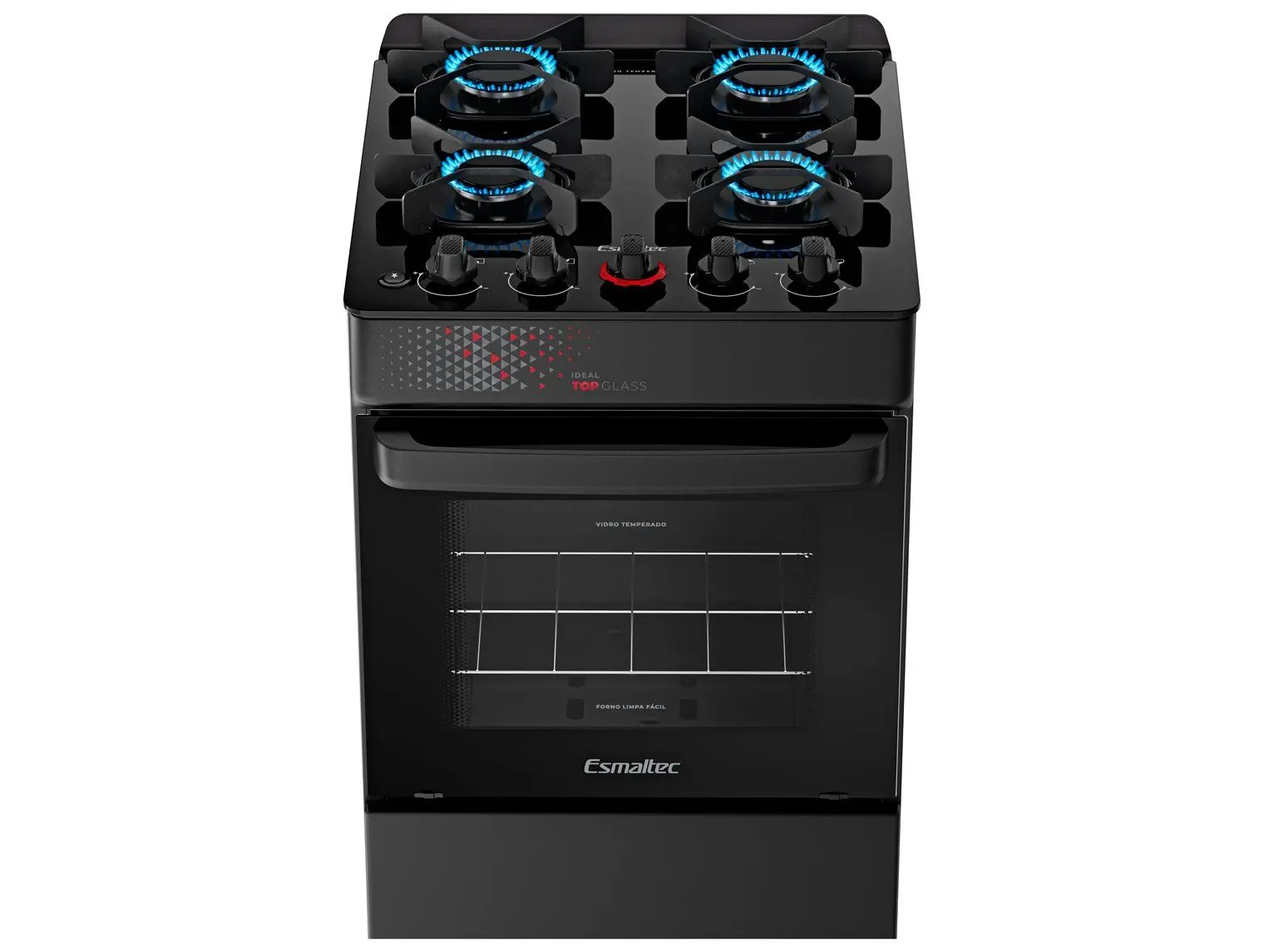 Fogão 4 Bocas Esmaltec Preto Mesa de Vidro Esmaltec Ideal Top Glass 110/220V - Imagem 2
