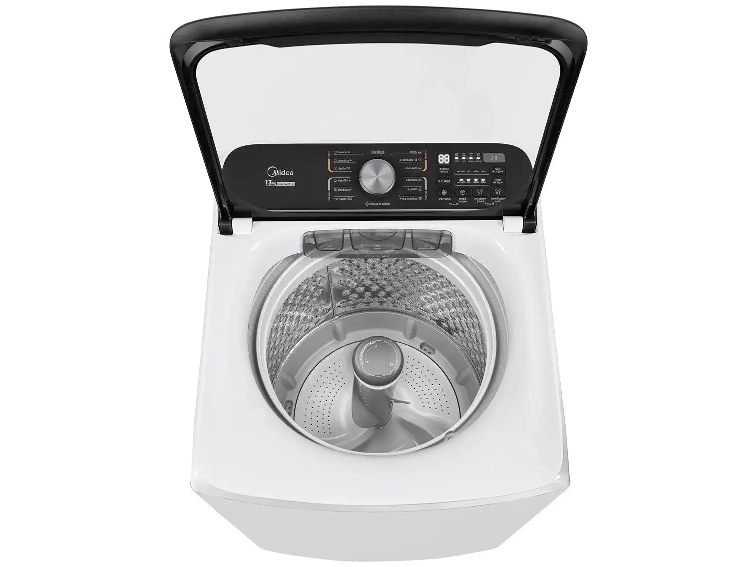Máquina de Lavar Roupas Midea 15kg Branca Automática Lava Edredom Wave Agitador 110/220V - Imagem 7
