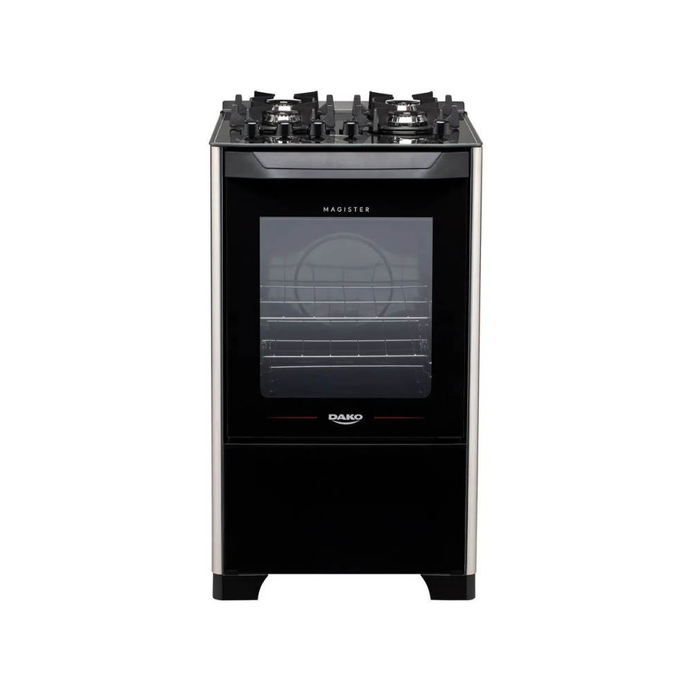 Fogão 4 Bocas Preto Mesa de Vidro Dako Magister 110/220V