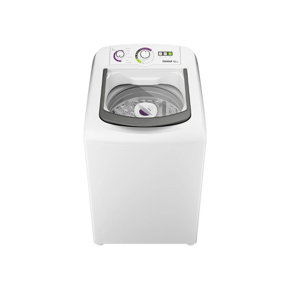 Lavadora de Roupas Consul 13kg Cesto Inox 16 Programas de Lavagem Branca CWH13AB 110/220V