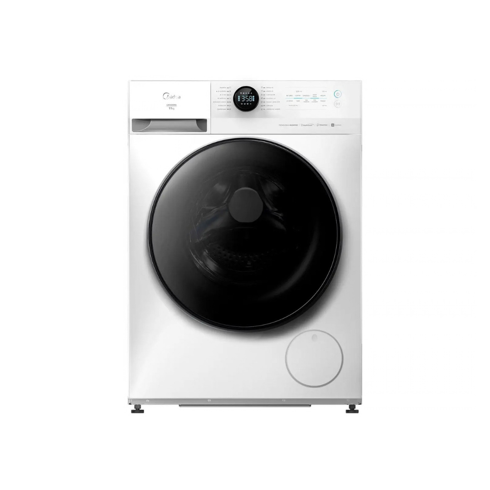 Lavadora de Roupas Midea Slim 11kg HealthGuard Smart Inverter Água Fria e Quente Branco MF201W110WB/WK-01 110/220V