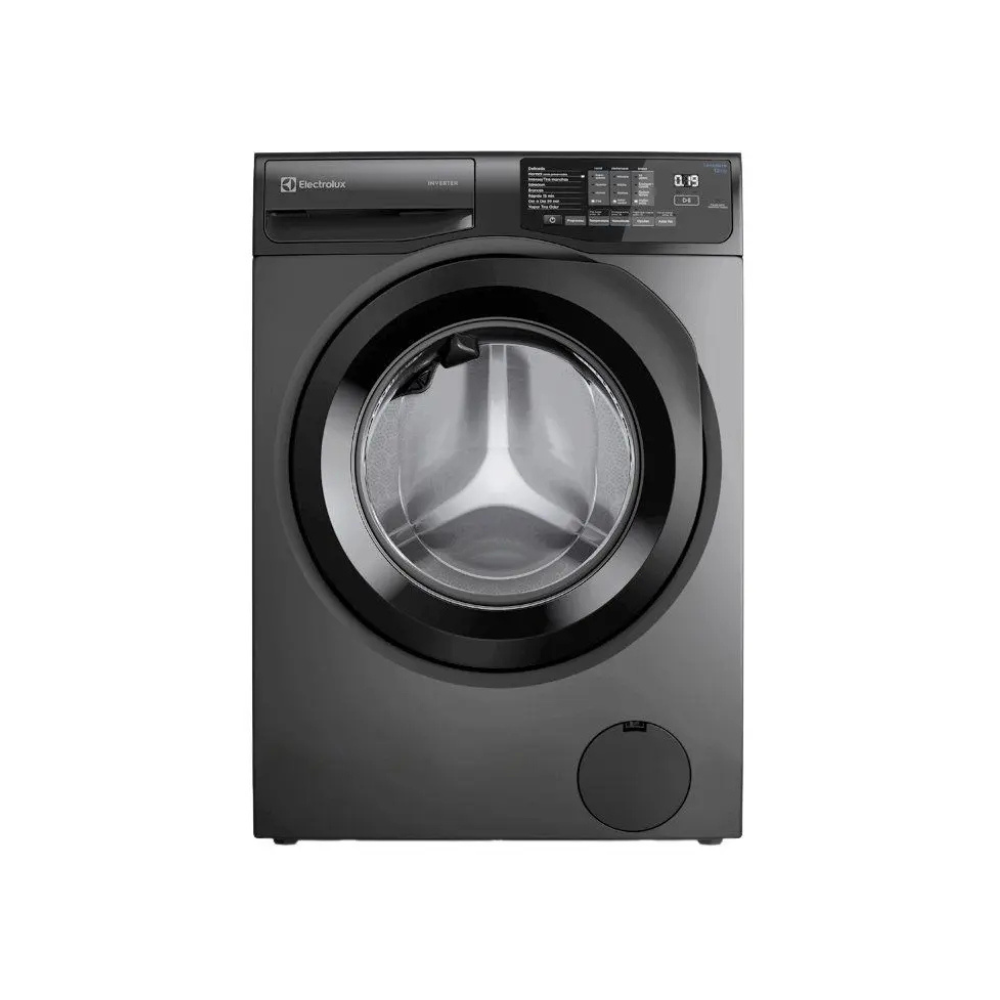 Lavadora de Roupas Electrolux Inverter 12kg Cesto Inox 8 Programas de Lavagem Água Quente Cinza Ônix LFC12 110/220V