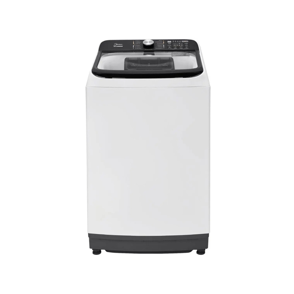 Máquina de Lavar Roupas Midea 15kg Branca Automática Lava Edredom Wave Agitador 110/220V