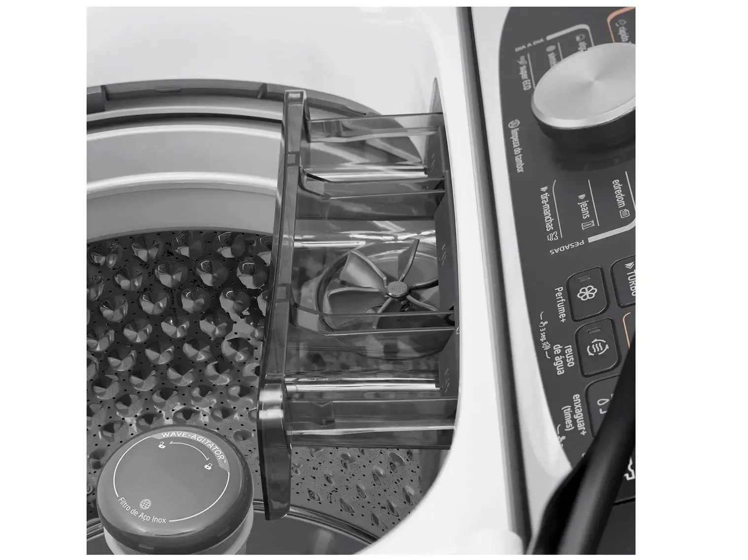 Máquina de Lavar Roupas Midea 15kg Branca Automática Lava Edredom Wave Agitador 110/220V - Imagem 9
