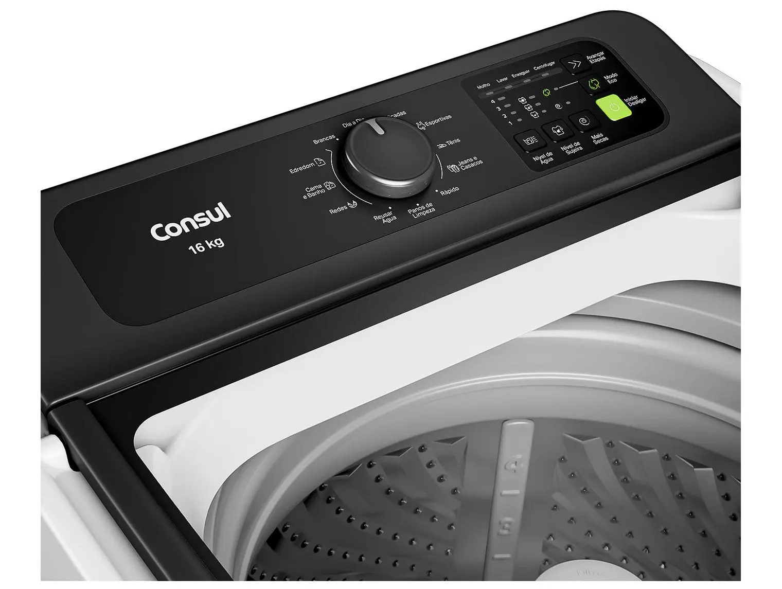 Lavadora de Roupas Consul 16kg Cesto Inox 12 programas Branco CWN16AB 110/220V - Imagem 6
