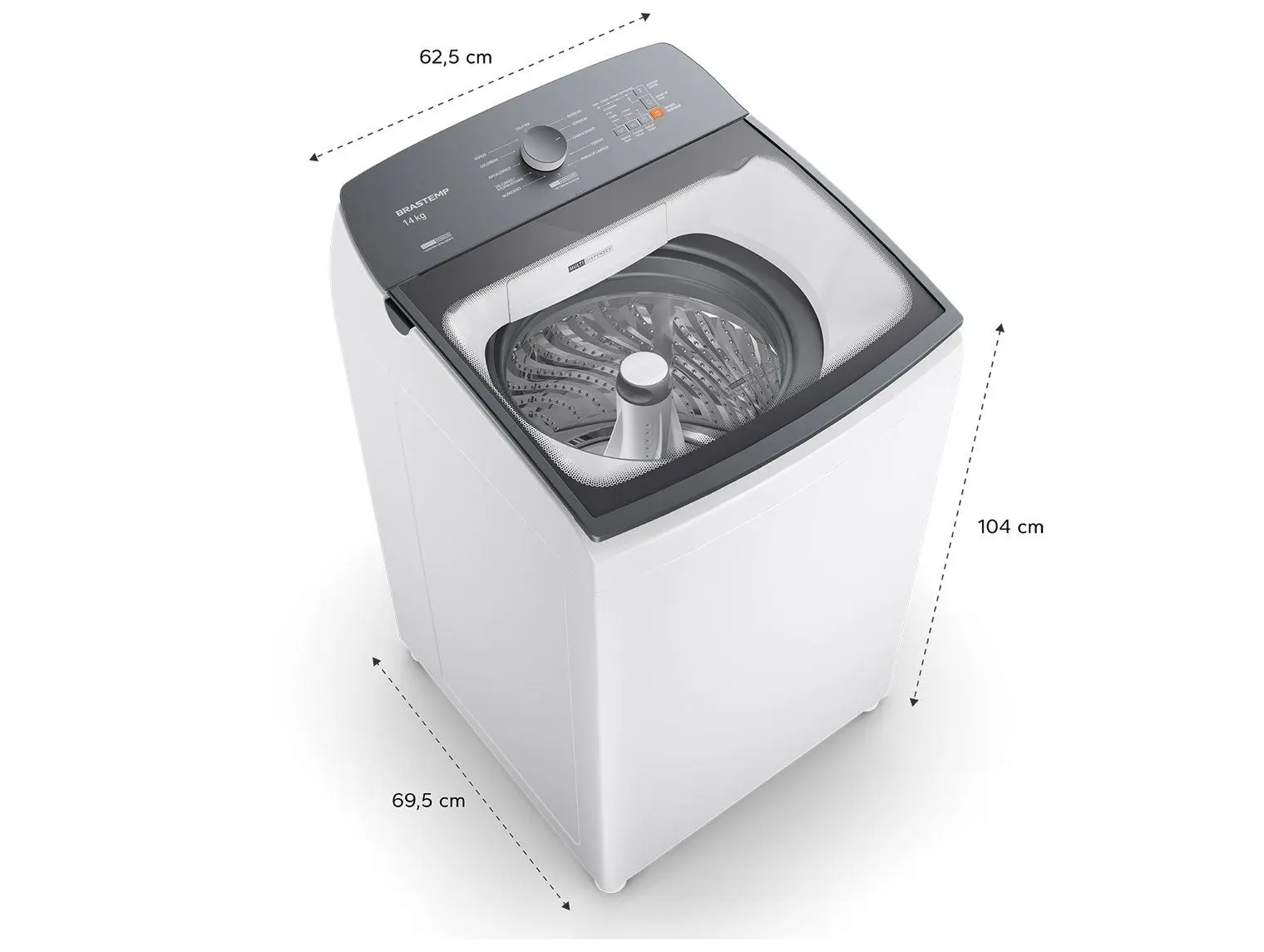 Lavadora de Roupas Brastemp 14kg Cesto Inox 12 Programas de Lavagem Branca BWJ14ABANA - Imagem 5
