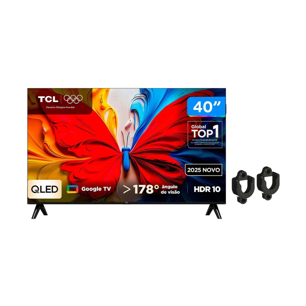 Smart TV 40” TCL Full HD QLED 40S5K Google TV - 2 HDMI + Suporte para TV Fixo Indusat