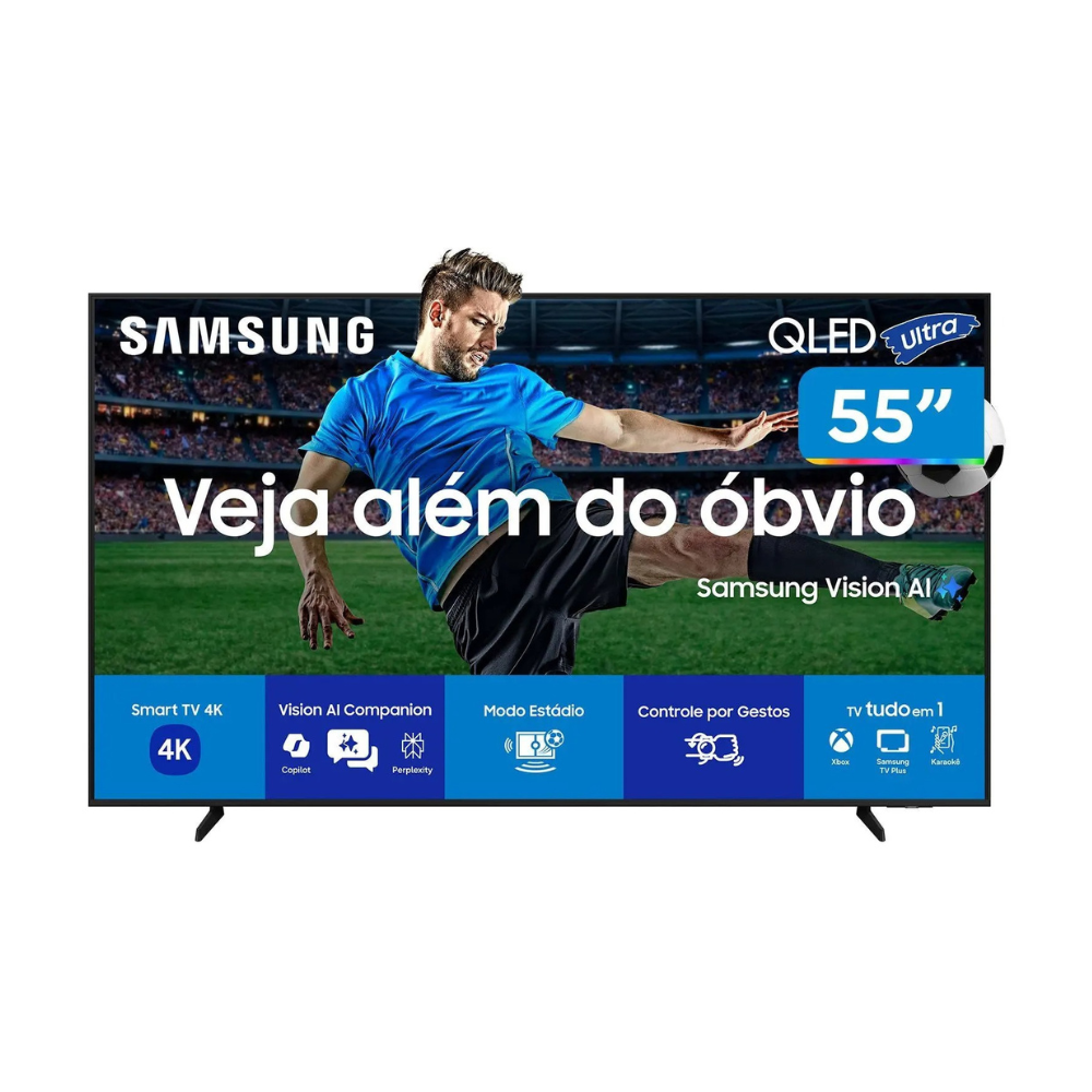 Smart TV 55" 4K Samsung QLED QN55Q7FAAGXZD Tizen Q4 AI 3 HDMI